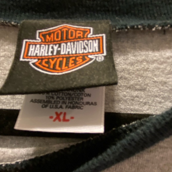 Men’s/unisex Harley-Davidson  3/4 length sleeve heavyweight shirt - Picture 3 of 4